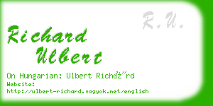 richard ulbert business card
